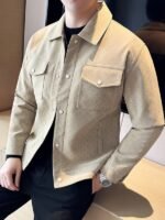 Men's Lapel Short Multi Pocket Jacket - Image 6