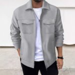 Lapel Zipper Casual Jacket Men's Coat - Image 6