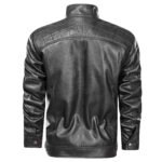 Men's Faux Leather Cafe Racer Jacket - Image 5