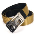 Two-tone Nylon Mens Trendy Belt With A Toothless Rotating Automatic Buckle - Image 5
