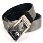 Two-tone Nylon Mens Trendy Belt With A Toothless Rotating Automatic Buckle - Image 2