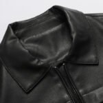 Men's Motorcycle Leather Jacket Slim Lapel Casual Leather Jacket - Image 4