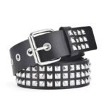 Square Bead Rivet Metal Pyramid Belt - Image 2