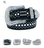 New Rhinestone Belt With Top-grain Leather Unisex - Image 3