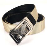 Two-tone Nylon Mens Trendy Belt With A Toothless Rotating Automatic Buckle - Image 4