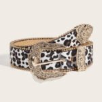 Womens Vintage American-Style Leopard-Print Belt - Image 7