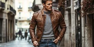 Biker Leather Jacket Outfits for Men