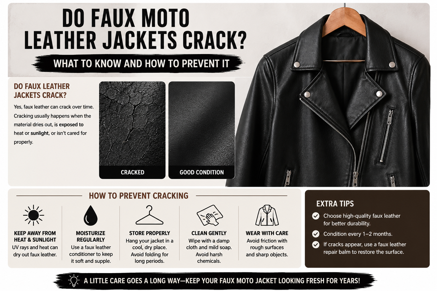 Faux Moto Leather Jackets Crack