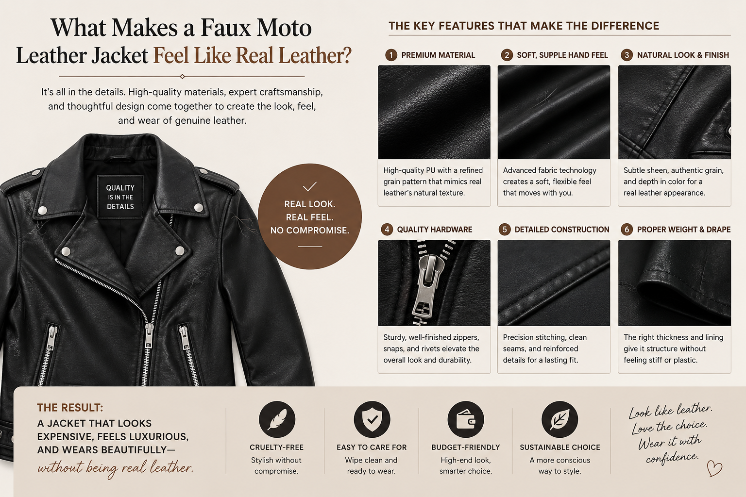 high grade faux leather texture
