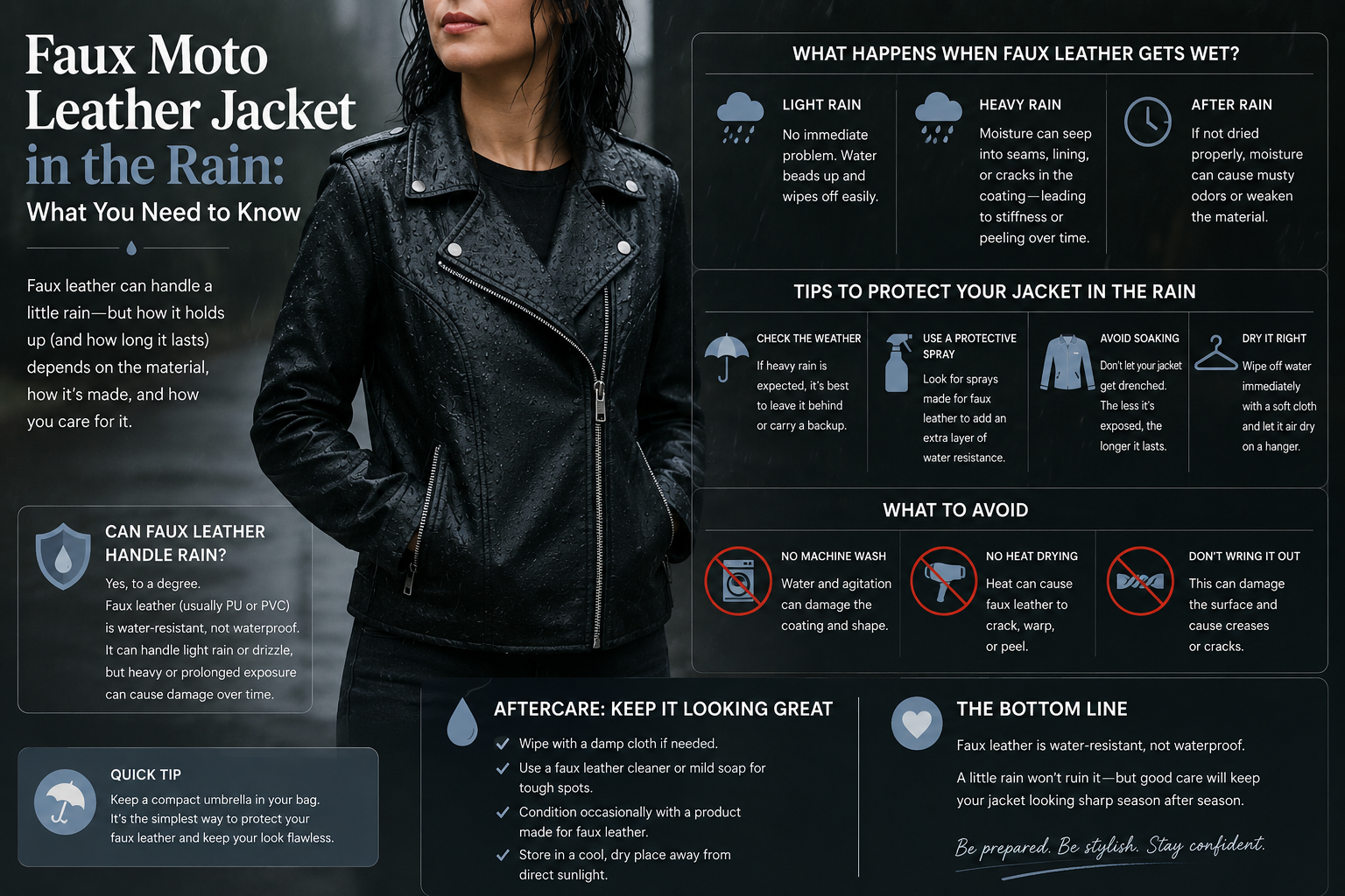 Faux Moto Leather Jacket in the Rain: What You Need to Know