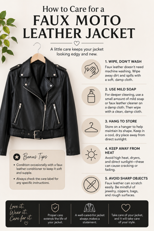 How to Care for a Faux Moto Leather Jacket