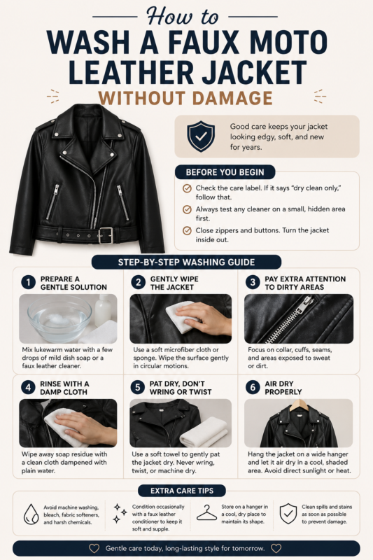 How to Wash a Faux Moto Leather Jacket Without Damage