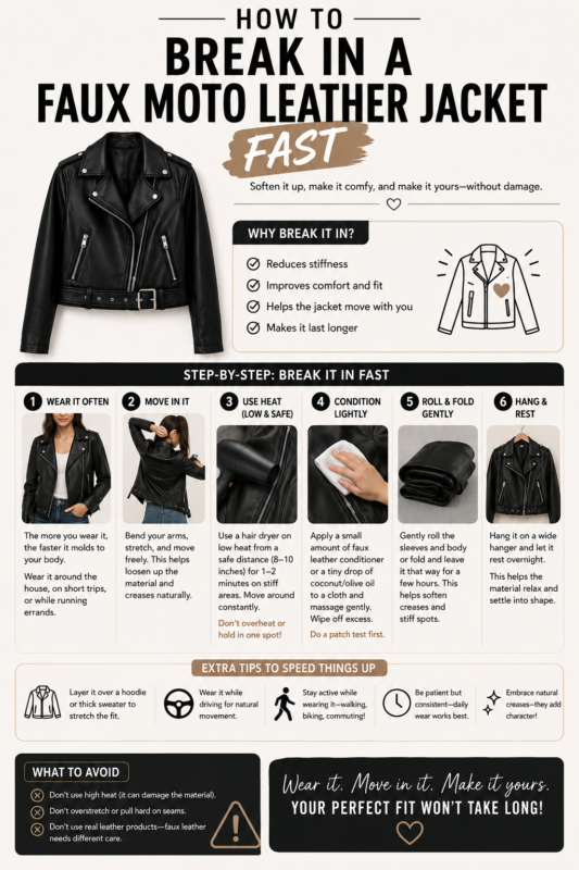 How to Break In a Faux Moto Leather Jacket Fast
