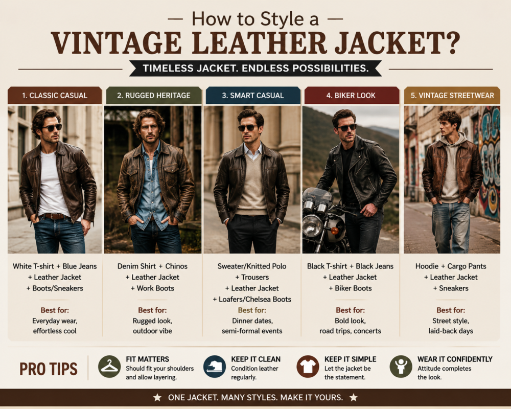 How to Style a Vintage Leather Jacket?