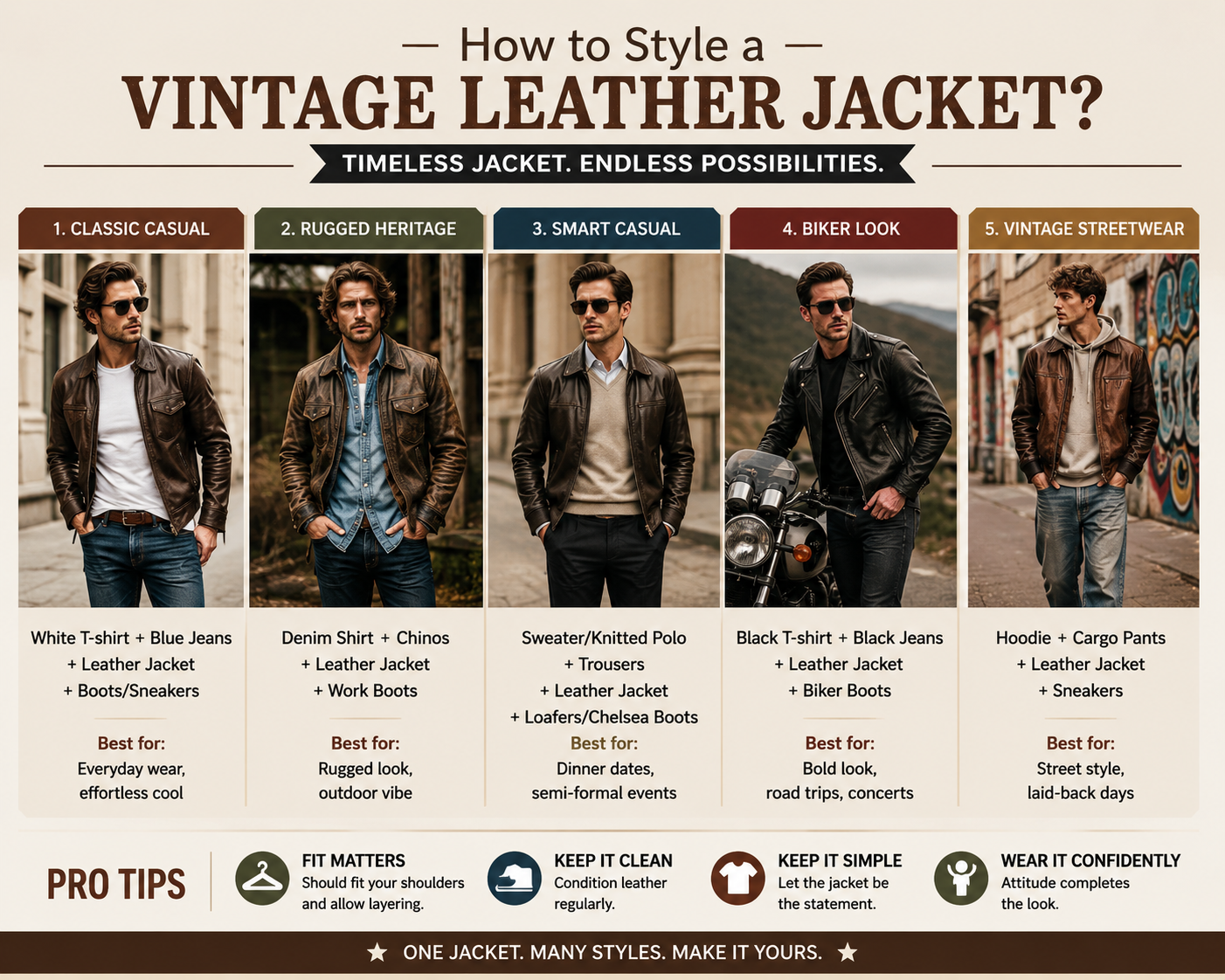 How to Style a Vintage Leather Jacket?