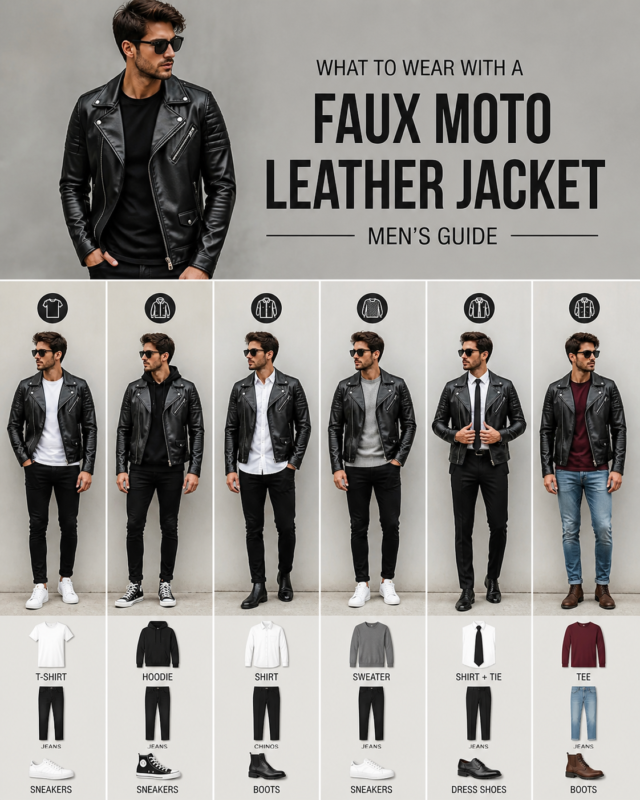 What to Wear with a Faux Moto Leather Jacket: Men's Style Guide