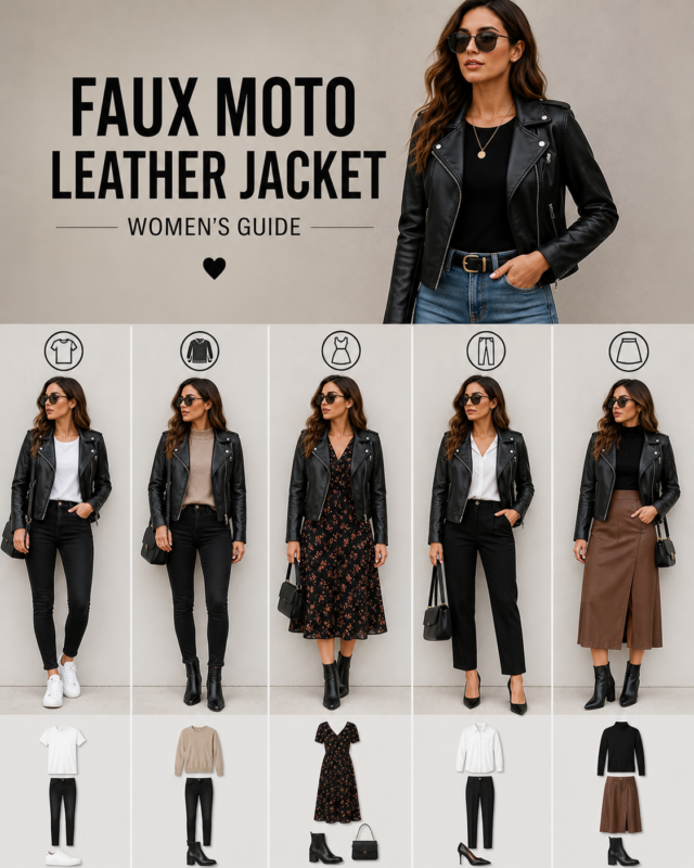 What to Wear with a Faux Moto Leather Jacket: Women's Style Guide