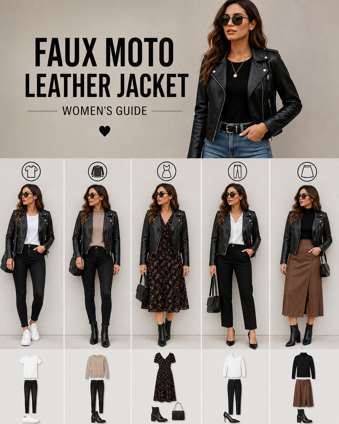 What to Wear with a Faux Moto Leather Jacket: Women's Style Guide