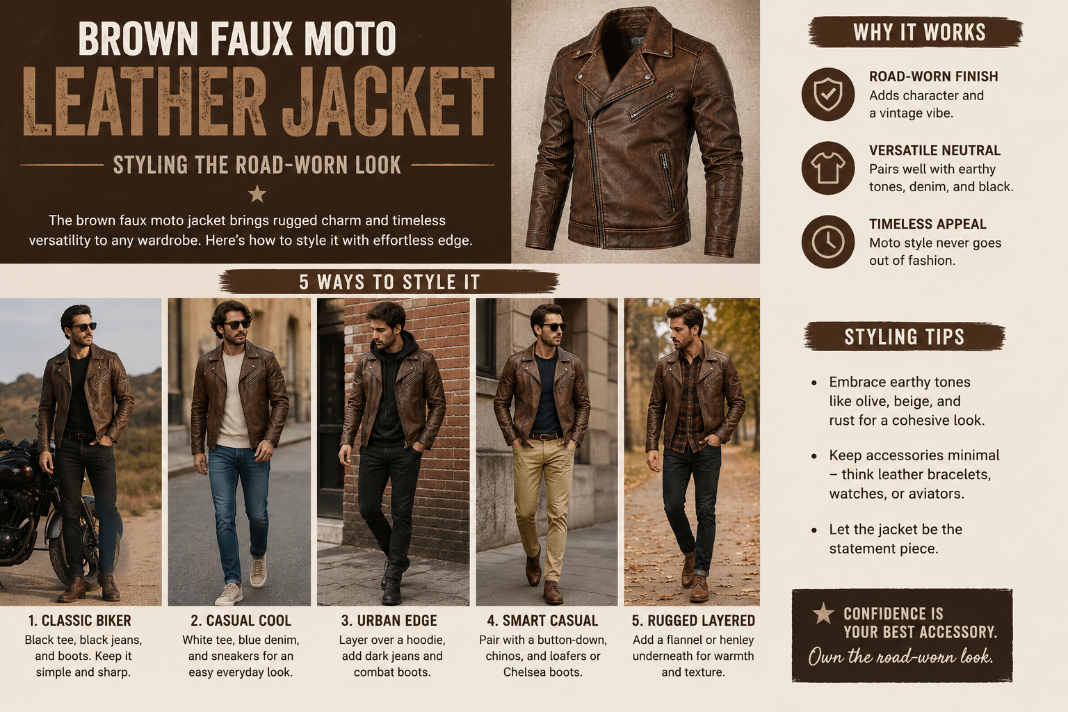 Faux Moto Jacket Outfit Ideas for Fall