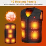 1Pc Heat Jacket Vest 3 Heating Gear Adjustable USB Heated Vest Warm Heat Coat Vest With 10 Heating Pads For Men Women Winter Outdoor Activity - Image 4