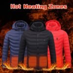 Men Heated Puffer Jacket Electric Heating Coat Insulated Hood Windbreaker - Image 3
