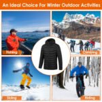 1Pc Heated Jacket Electric Heating Coat Lightweight Winter Hooded Jacket With 3-Level Heating Modes 8 Heating Zones Detachable Zipper Hood - Image 9