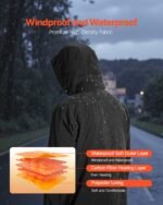 Heated Jacket For Women With 7.4V Battery, Soft Shell Electric Heating Coat, Windproof Waterproof Lightweight Outerwear With 5 Heating Zones & 3 Heat Settings, Machine Washable, L Size - Image 3