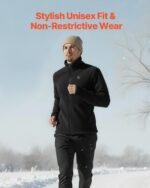 Heated Fleece Jacket For Men, Heated Sweatshirt With 7.4V 16000mAh Rechargeable Power Bank Pack, 6 Heating Zones, 3 Temp Levels, 3h/6h/10h Warmth, For Winter Outdoor Camping, Black, S Size - Image 5