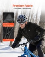 Heated Fleece Jacket For Men, Heated Sweatshirt With 7.4V 16000mAh Rechargeable Power Bank Pack, 6 Heating Zones, 3 Temp Levels, 3h/6h/10h Warmth, For Winter Outdoor Camping, Black, S Size - Image 4