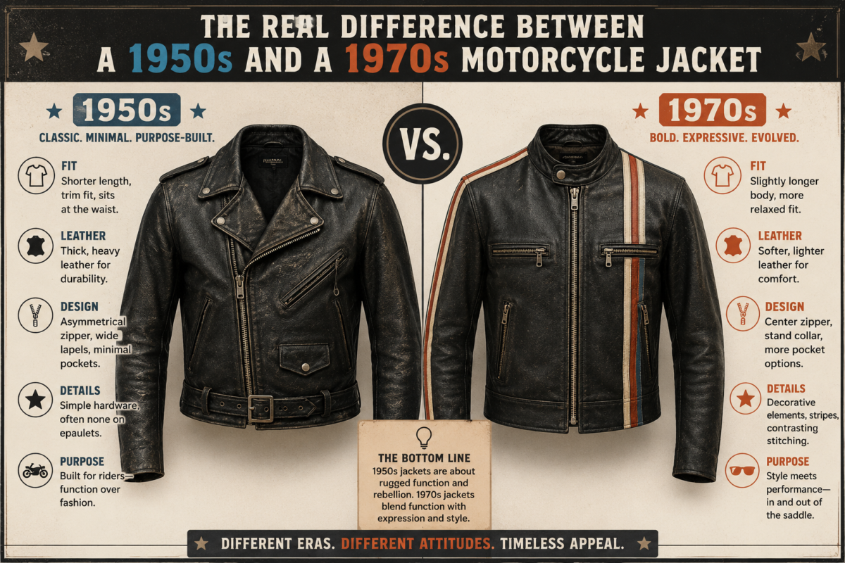 The Real Difference Between a 1950s and a 1970s Motorcycle Jacket
