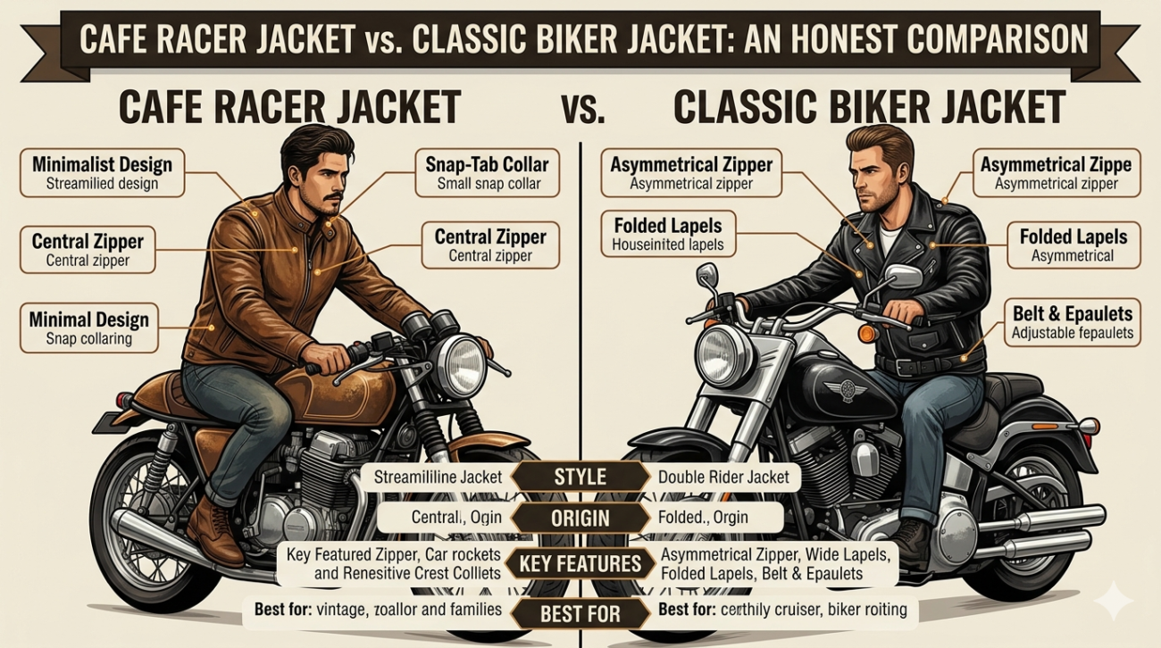 Cafe Racer Jacket vs. Classic Biker Jacket: An Honest Comparison