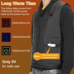 1Pc Heat Jacket Vest 3 Heating Gear Adjustable USB Heated Vest Warm Heat Coat Vest With 10 Heating Pads For Men Women Winter Outdoor Activity - Image 8